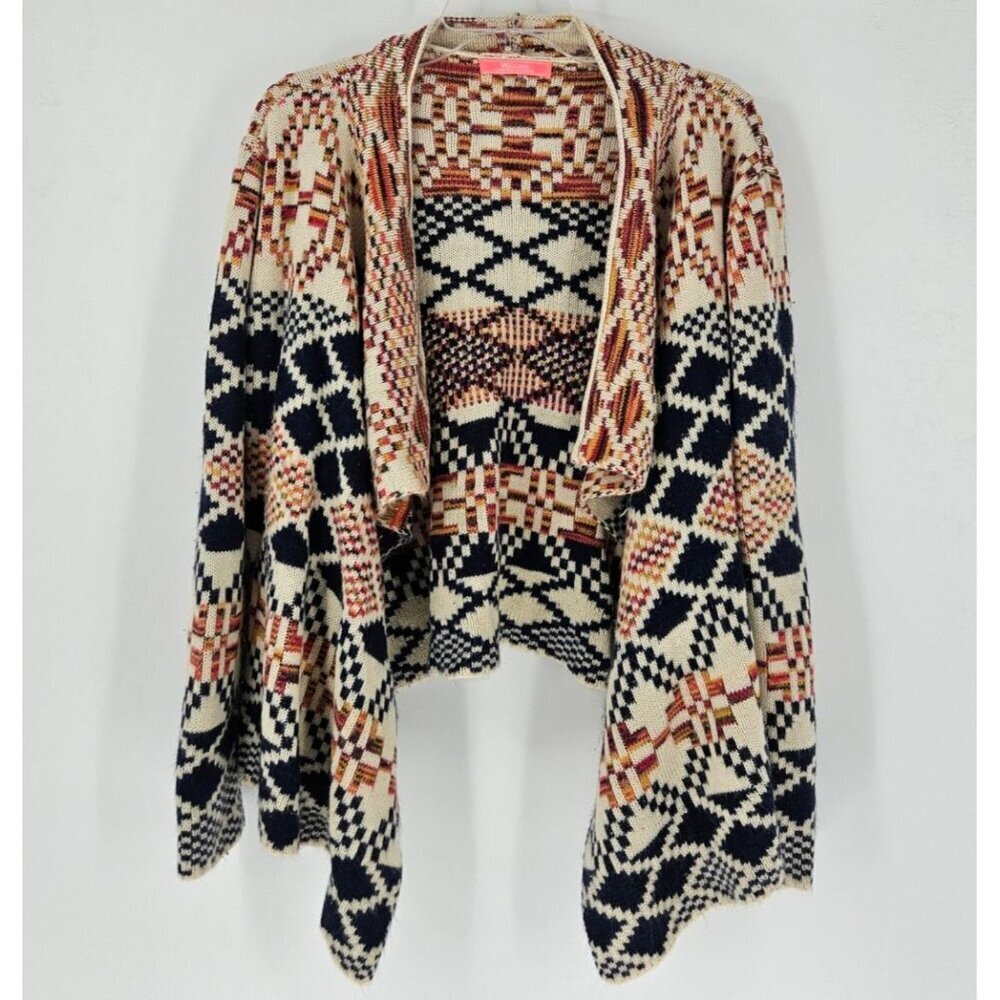 VO Jeans by Virgin Only Sz M/L Native American Aztec Open Front Cardigan